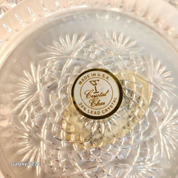 Set Of 4 Crystal Clear Industries Essex Pattern 24% Lead Crystal Coasters Made I - Picture 7 of 7